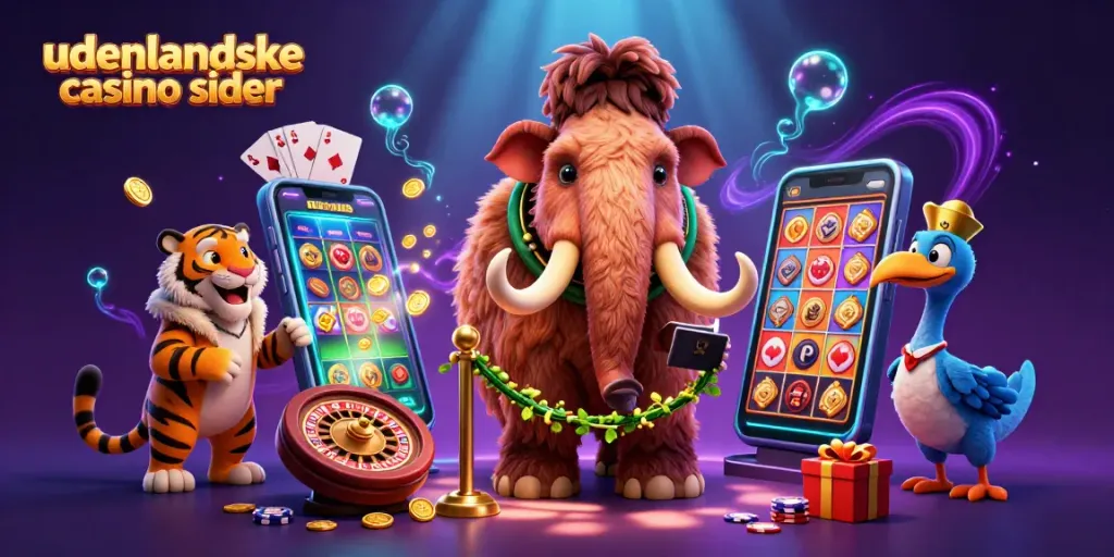 Experience thrilling action at udenlandske casino sider with a vibrant casino scene featuring dynamic gaming elements.