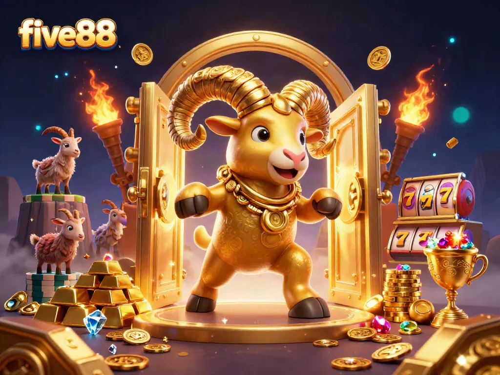 Experience thrilling gameplay at five88 with a dynamic scene filled with winning casino elements.