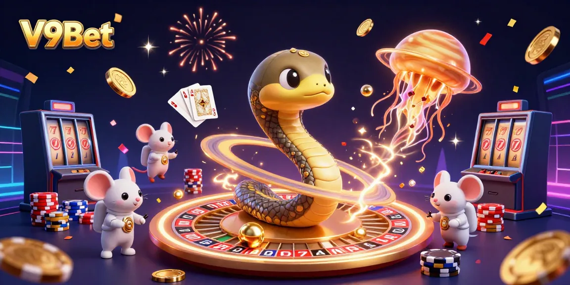 Place bets with V9Bet in an exhilarating cosmic casino scene