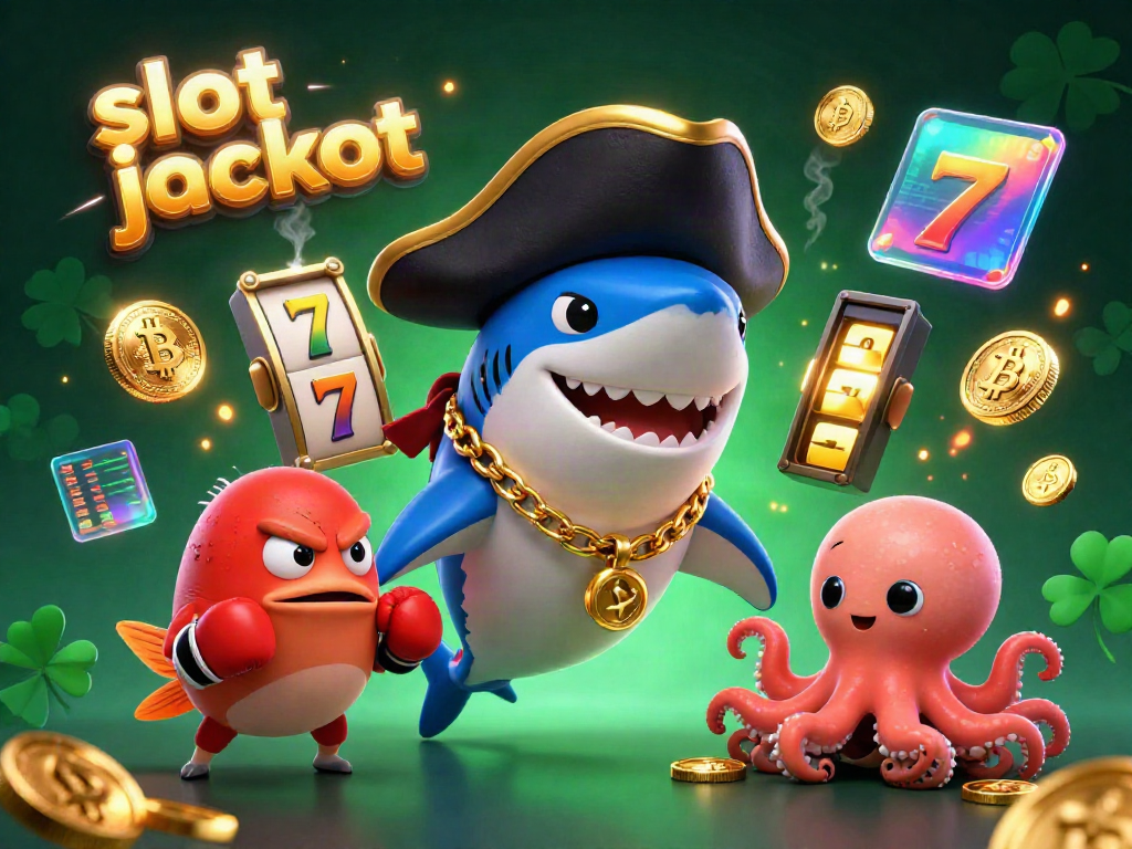 Engaging scene featuring characters from slot jackpot games with vibrant elements and glowing coins.