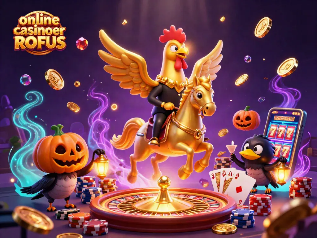 Experience winning thrills at online casinoer uden ROFUS with our vibrant 3D casino scene.
