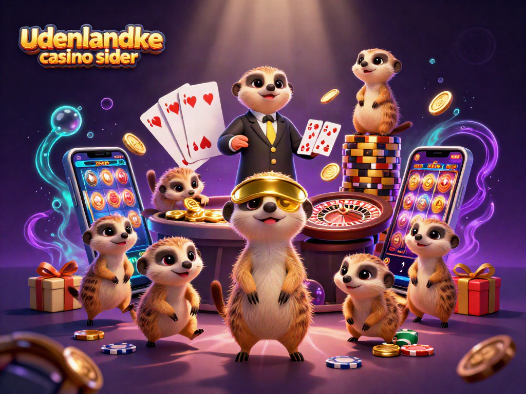 Get insights on udenlandske casino sider with a lively cartoon meerkat casino scene.