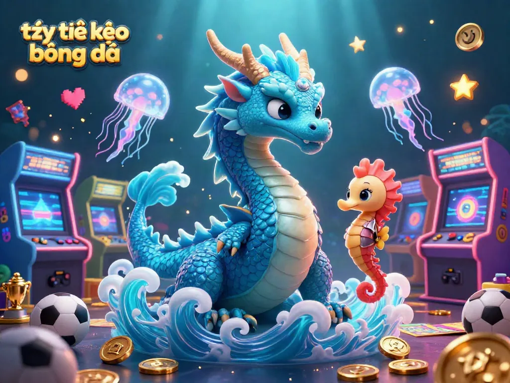 Engage in tỷ lệ kèo bóng đá with vibrant sports elements featured in a magical underwater scene.