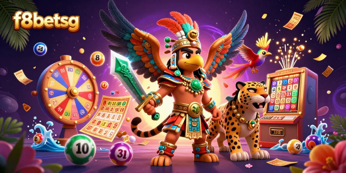 Engage with f8betsg's vibrant 3D casino scene filled with dynamic lottery elements and energetic characters.