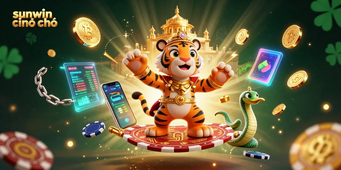 Win big at sunwin chính chủ with exciting online gaming adventures showcasing vibrant 3D characters and crypto elements.