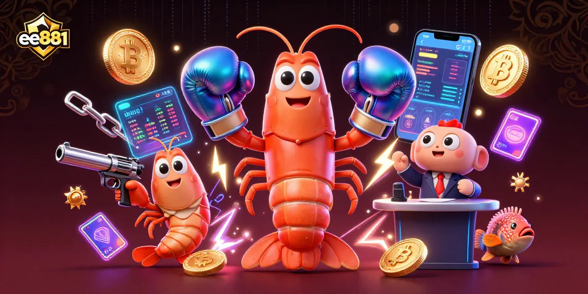 Engage with ee881's top-notch casino action featuring vibrant marine life and crypto elements.