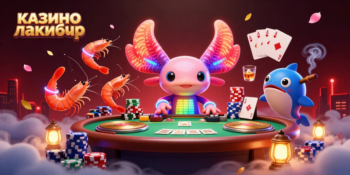Engage in the excitement of казино лакибир with an energetic 3D illustration showcasing a vibrant casino scene.